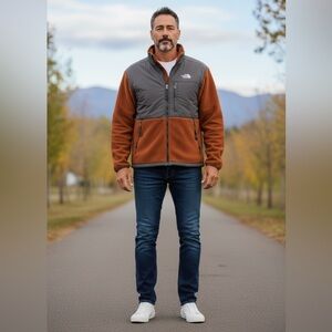 The North Face Rust and Charcoal Denali Fleece